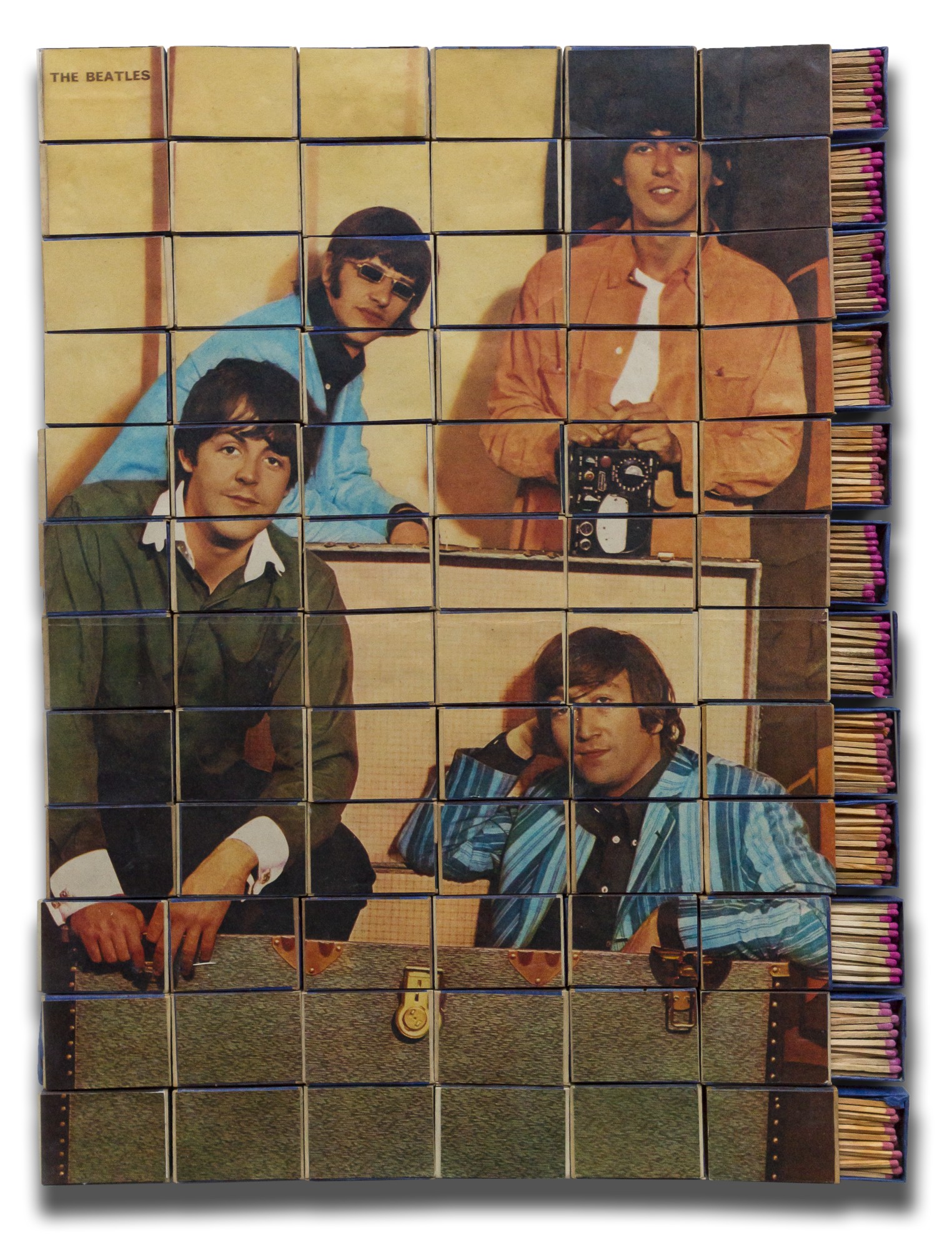 Marko Pogačnik OHO group The Beatles Matchboxes 1968 mixed media matchboxes 460 x 380 mm Marinko Sudac Collection